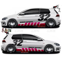Autocollant Vinyle Volkswagen Golf 8 Polo GTI - vue de profil - Becquet Voiture