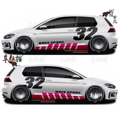 Autocollant Vinyle Volkswagen Golf 8 Polo GTI - vue de profil - Becquet Voiture
