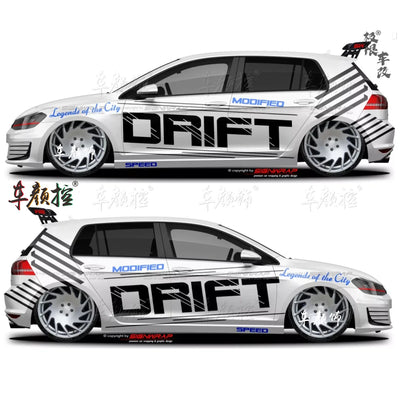 Autocollant Vinyle Volkswagen Golf 8 Polo GTI - vue de trois-quarts - Becquet Voiture