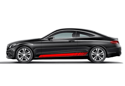 Autocollants AMG Edition One Mercedes Classe C W205 - vue de trois-quarts - Becquet Voiture