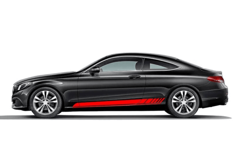 Autocollants AMG Edition One Mercedes Classe C W205 - vue de trois-quarts - Becquet Voiture