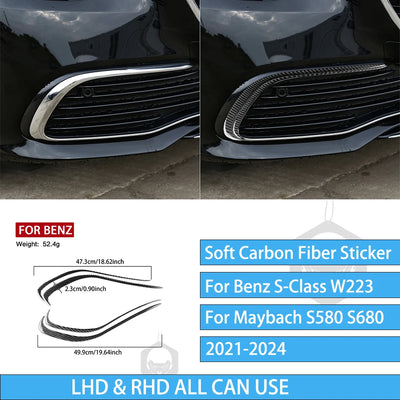 Autocollants Fibre de Carbone Mercedes Classe S W223 - installé sur véhicule 2 - Becquet Voiture