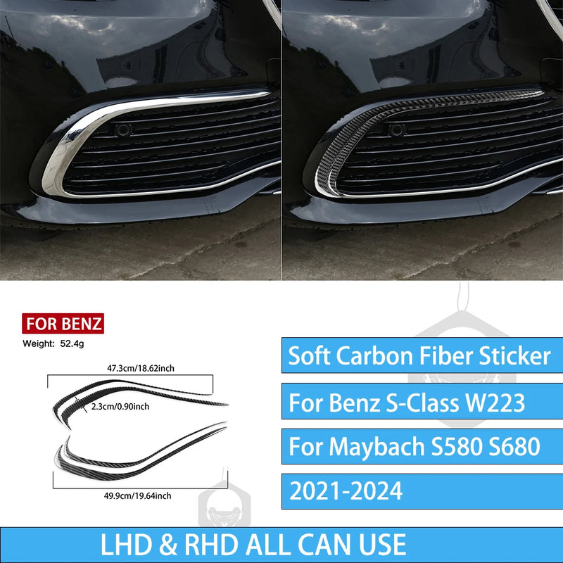 Autocollants Fibre de Carbone Mercedes Classe S W223 - installé sur véhicule 2 - Becquet Voiture