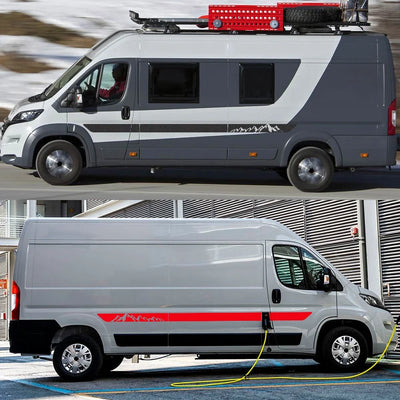 Autocollants Latéraux Fiat Ducato Camping-Car - vue arrière - Becquet Voiture