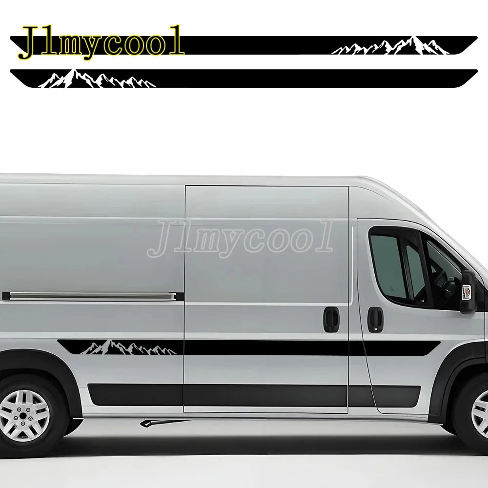 Autocollants Latéraux Fiat Ducato Camping-Car - vue de face - Becquet Voiture