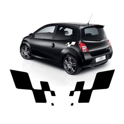 Autocollants Latéraux Renault Sport Damier Racing 32x14cm - vue arrière - Becquet Voiture