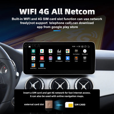 Autoradio Android 12.3'' Mercedes Classe A CLA GLA - détail du montage 2 - Becquet Voiture