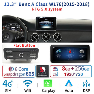 Autoradio Android 12.3'' Mercedes Classe A CLA GLA - détail du montage 4 - Becquet Voiture