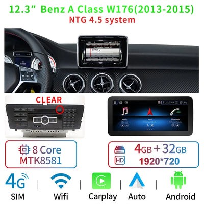 Autoradio Android 12.3'' Mercedes Classe A CLA GLA - en situation 3 - Becquet Voiture