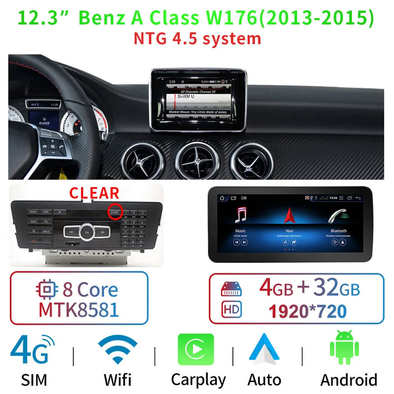 Android Head Unit 12.3'' Mercedes A-Class CLA GLA - in use 3 - Becquet Voiture