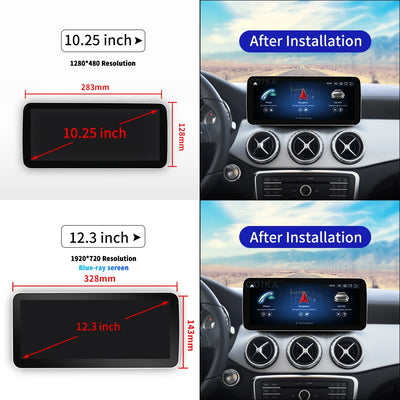 Autoradio Android 12.3'' Mercedes Classe A CLA GLA - en situation - Becquet Voiture