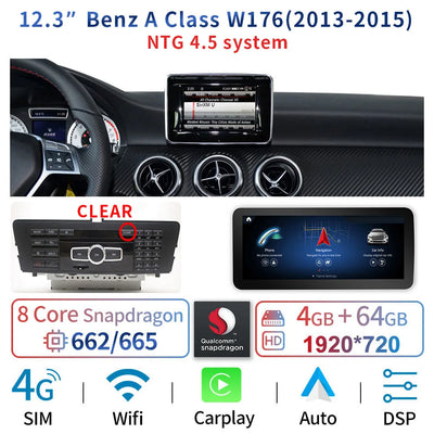 Autoradio Android 12.3'' Mercedes Classe A CLA GLA - installé sur véhicule 4 - Becquet Voiture