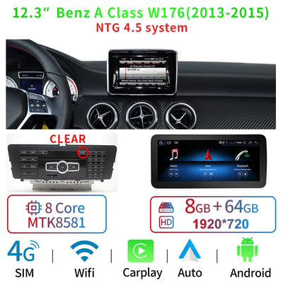 Autoradio Android 12.3'' Mercedes Classe A CLA GLA - packshot studio 4 - Becquet Voiture