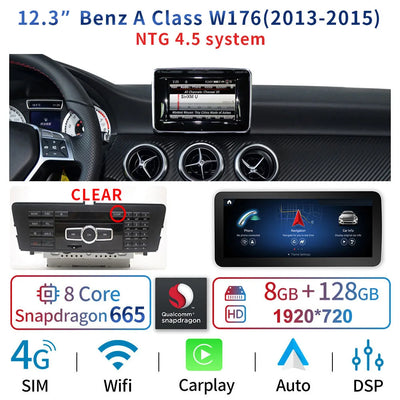 Autoradio Android 12.3'' Mercedes Classe A CLA GLA - vue de dessus 4 - Becquet Voiture