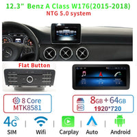 Android Head Unit 12.3'' Mercedes A-Class CLA GLA - front view 4 - Becquet Voiture