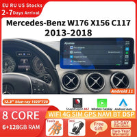 Android Head Unit 12.3'' Mercedes A-Class CLA GLA - front view - Becquet Voiture