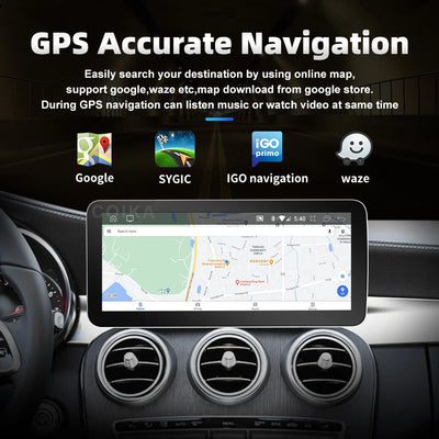 Autoradio Android 12.3'' Mercedes Classe A CLA GLA - vue rapprochée 2 - Becquet Voiture