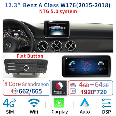 Autoradio Android 12.3'' Mercedes Classe A CLA GLA - vue rapprochée 4 - Becquet Voiture