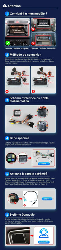 Autoradio Android Auto Apple CarPlay VW Passat 2005 2013 Écran 7 Pouces - en situation - Becquet Voiture