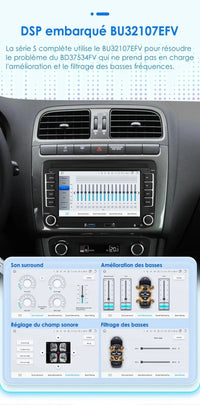 Autoradio Android Auto Apple CarPlay VW Passat 2005 2013 Écran 7 Pouces - vue de dessus - Becquet Voiture