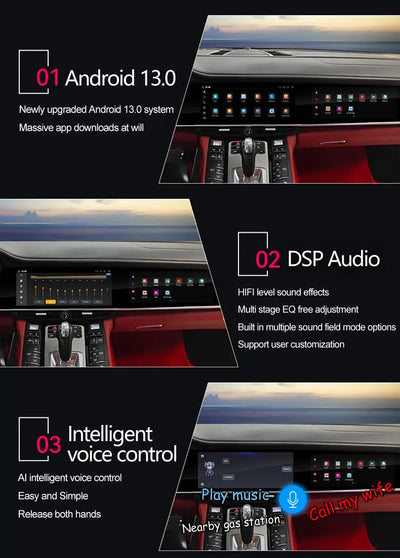 Autoradio Android Double Écran Porsche Panamera 970 - installé sur véhicule 2 - Becquet Voiture