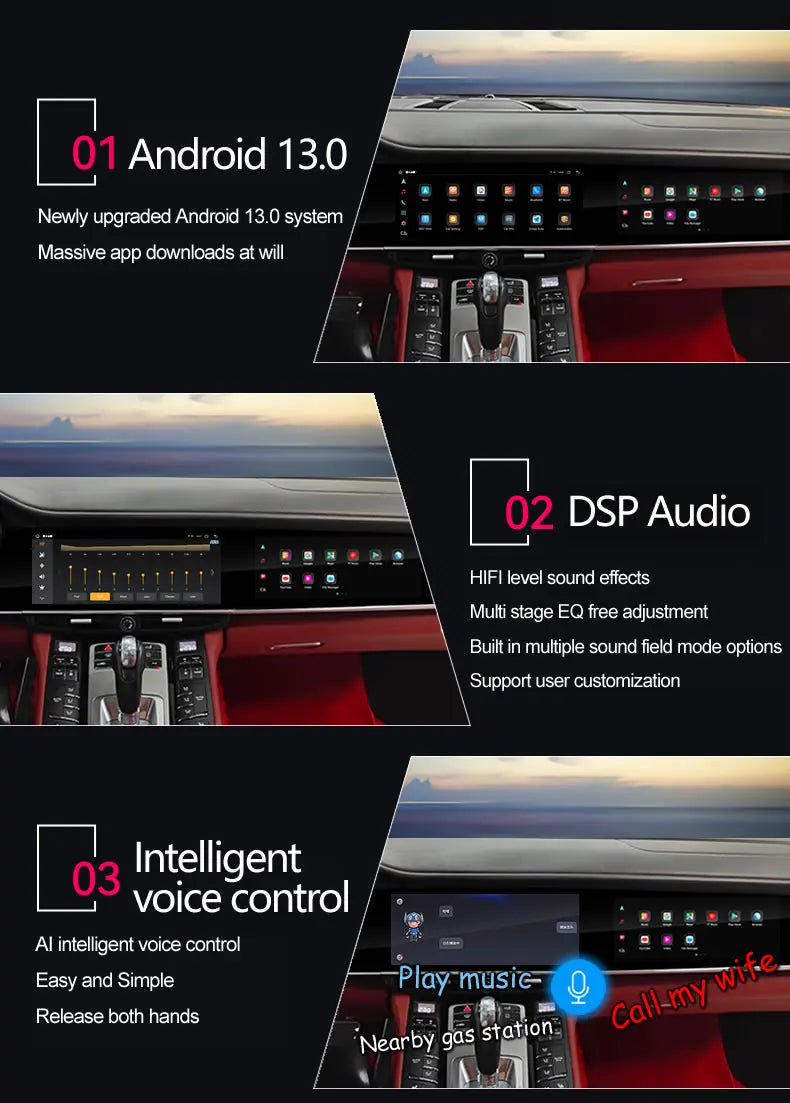 Android Dual-Screen Car Stereo for Porsche Panamera 970 - fitted on vehicle 2 - Becquet Voiture