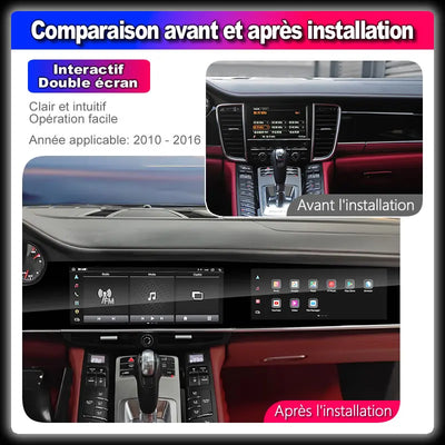 Autoradio Android Double Écran Porsche Panamera 970 - installé sur véhicule - Becquet Voiture