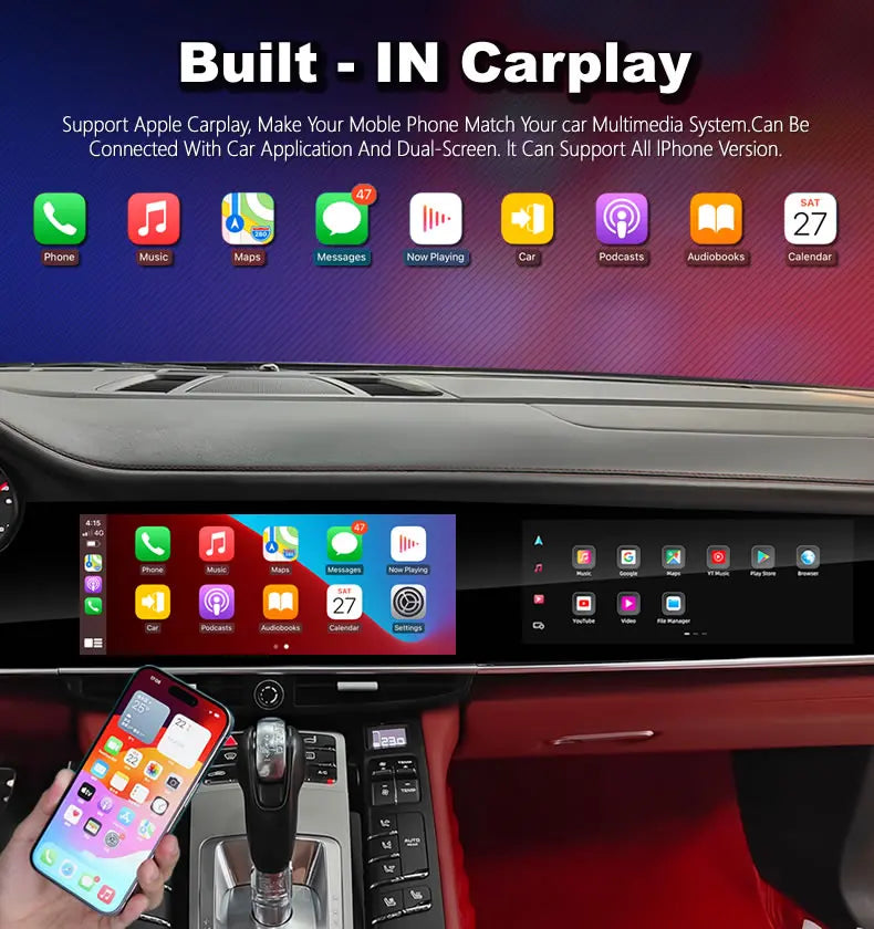 Android Dual-Screen Car Stereo for Porsche Panamera 970 - rear view 2 - Becquet Voiture
