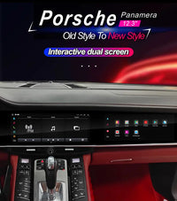 Android Dual-Screen Car Stereo for Porsche Panamera 970 - top view - Becquet Voiture