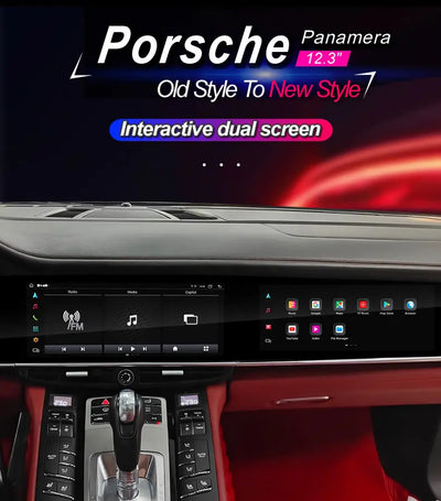 Autoradio Android Double Écran Porsche Panamera 970 - vue de dessus - Becquet Voiture