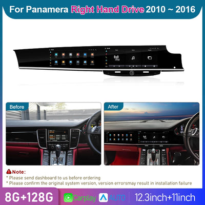 Autoradio Android Double Écran Porsche Panamera 970 - vue de face 3 - Becquet Voiture