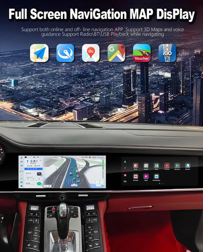 Autoradio Android Double Écran Porsche Panamera 970 - vue de trois-quarts 2 - Becquet Voiture