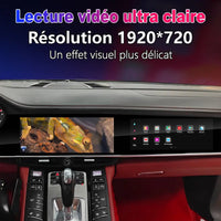 Android Dual-Screen Car Stereo for Porsche Panamera 970 - three-quarter view - Becquet Voiture