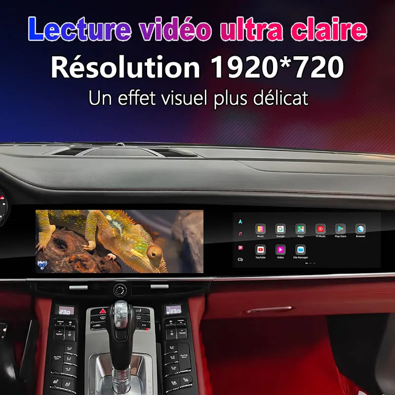 Android Dual-Screen Car Stereo for Porsche Panamera 970 - three-quarter view - Becquet Voiture