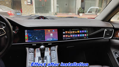Autoradio Android Double Écran Porsche Panamera 970 - vue rapprochée - Becquet Voiture