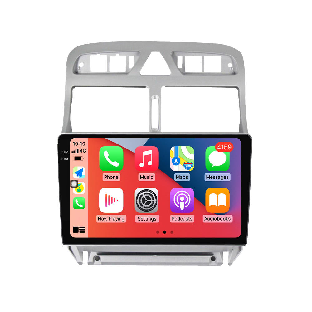 Autoradio Apple CarPlay Android Auto Peugeot 307 2001 2008 - vue de face - Becquet Voiture