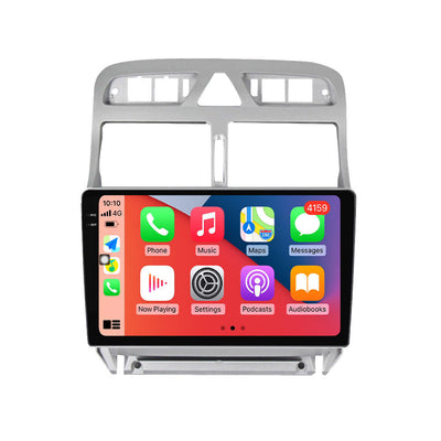 Autoradio Apple CarPlay Android Auto Peugeot 307 2001 2008 - vue de face - Becquet Voiture