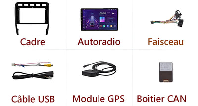 Autoradio Apple CarPlay Android Auto Porsche Cayenne 955 2002-2010 - installé sur véhicule - Becquet Voiture