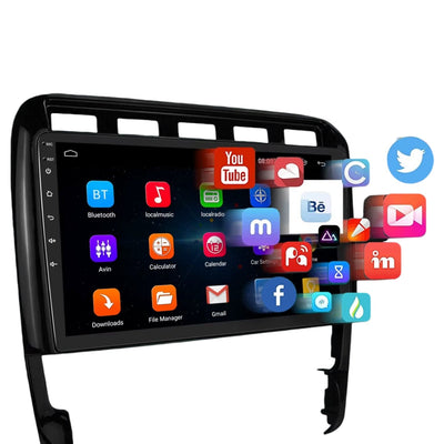 Autoradio Apple CarPlay Android Auto Porsche Cayenne 955 2002-2010 - vue arrière - Becquet Voiture