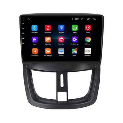 Autoradio Apple CarPlay Android Auto Sans Fil Peugeot 207 2006 2015 - vue de face - Becquet Voiture