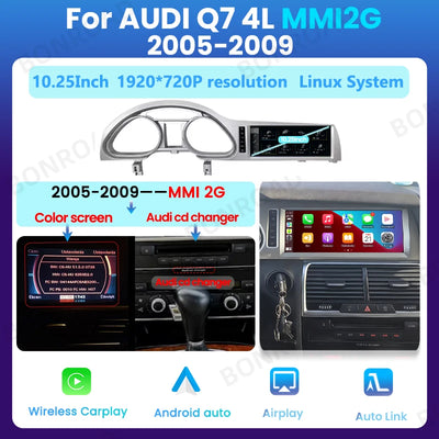 Autoradio Audi Q7 4L 2005-2015 CarPlay Android Auto - vue de dessus - Becquet Voiture