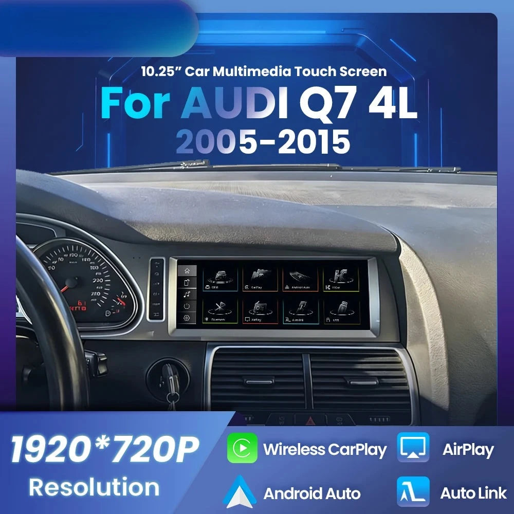 Autoradio Audi Q7 4L 2005-2015 CarPlay Android Auto - vue de face - Becquet Voiture