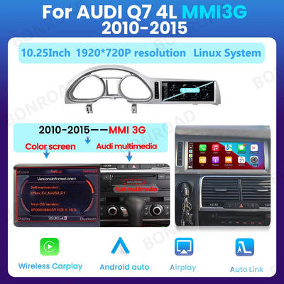 Autoradio Audi Q7 4L 2005-2015 CarPlay Android Auto - vue rapprochée - Becquet Voiture