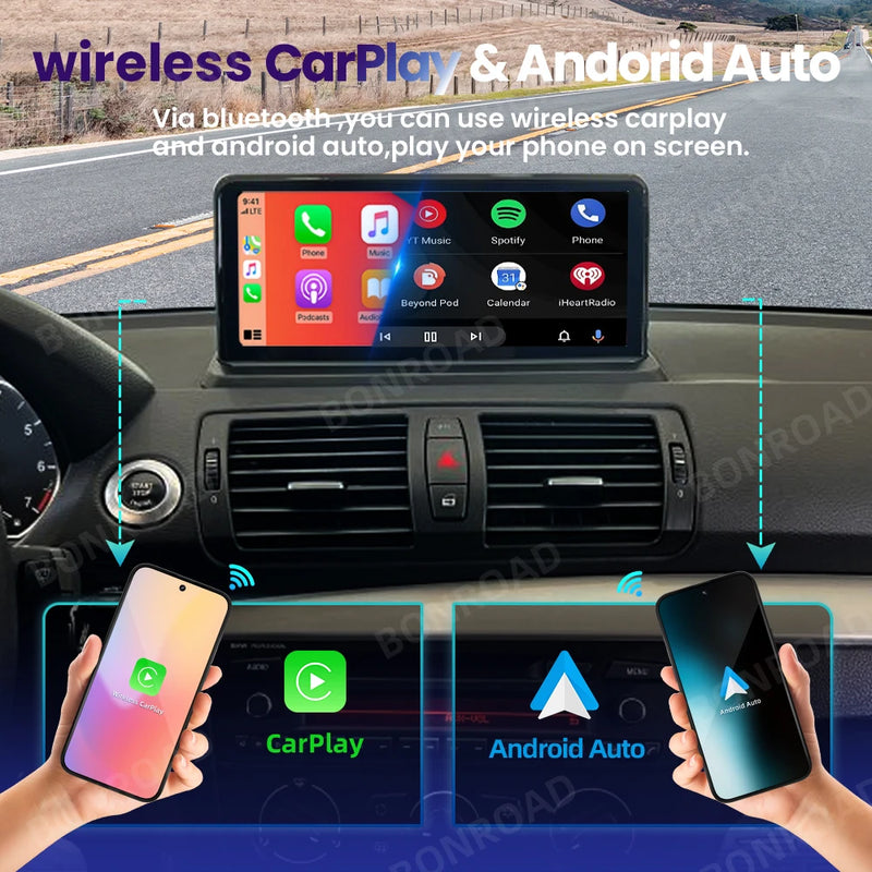 Autoradio BMW Série 1 E81 E82 E87 E88 CarPlay Écran 10,25 - vue de trois-quarts - Becquet Voiture