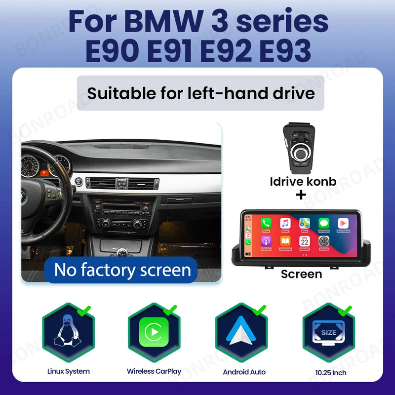 Autoradio BMW Série 3 E90 E91 E92 E93 - vue rapprochée - Becquet Voiture