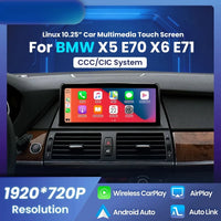 Autoradio BMW X5 E70 X6 E71 CarPlay Android Auto - vue de face - Becquet Voiture