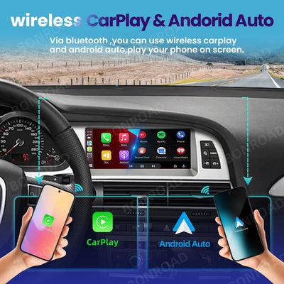 Autoradio CarPlay Android Auto Audi A6 C6 4F 2005-2015 - installé sur véhicule - Becquet Voiture