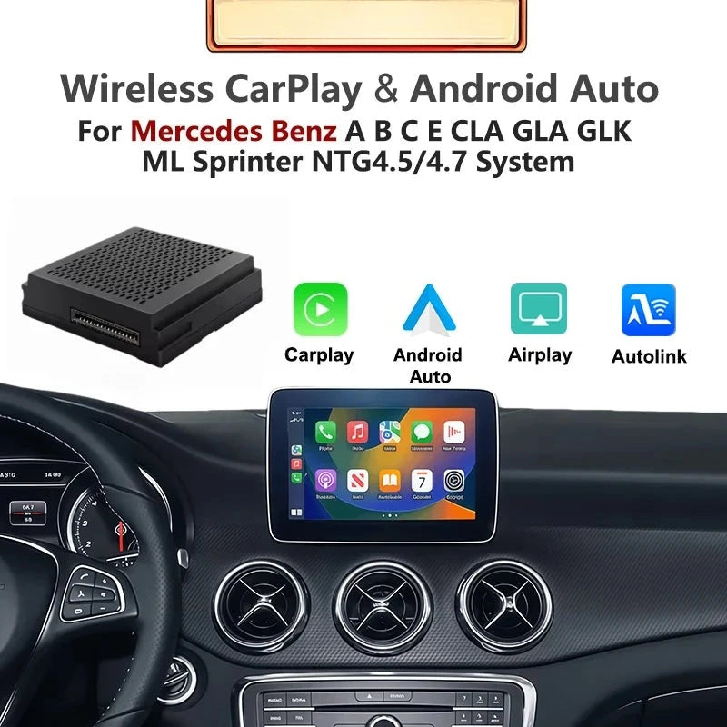 Autoradio CarPlay Android Auto Mercedes NTG4.5 - vue de face - Becquet Voiture