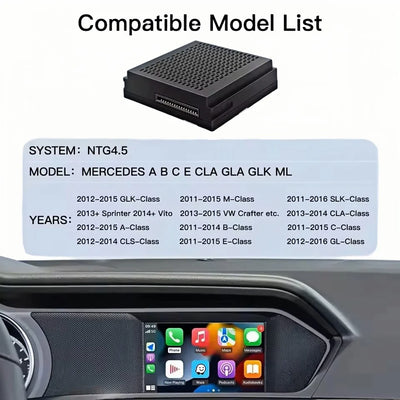 Autoradio CarPlay Android Auto Mercedes NTG4.5 - vue de profil - Becquet Voiture