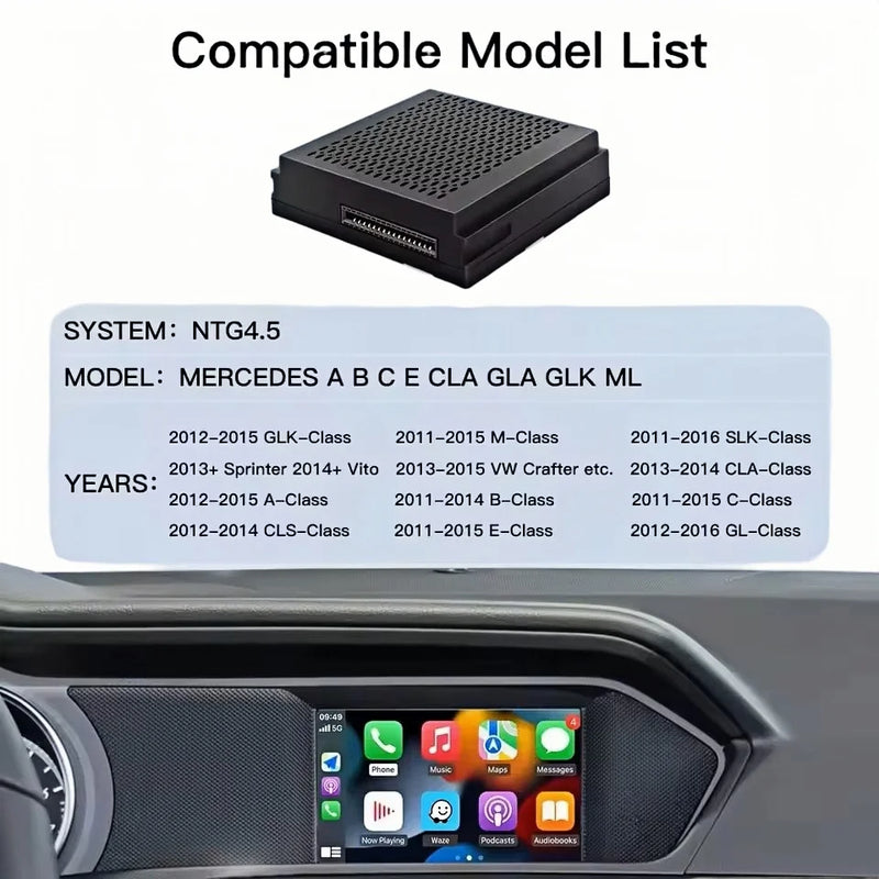 Autoradio CarPlay Android Auto Mercedes NTG4.5 - vue de profil - Becquet Voiture